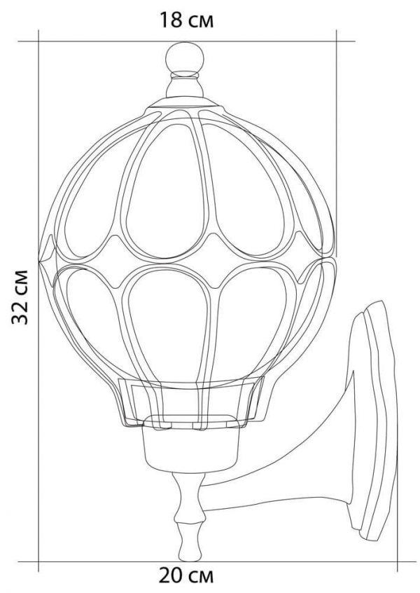 Светильник садово-парковый, 60W 230V E27 черное золото, IP44, PL3703