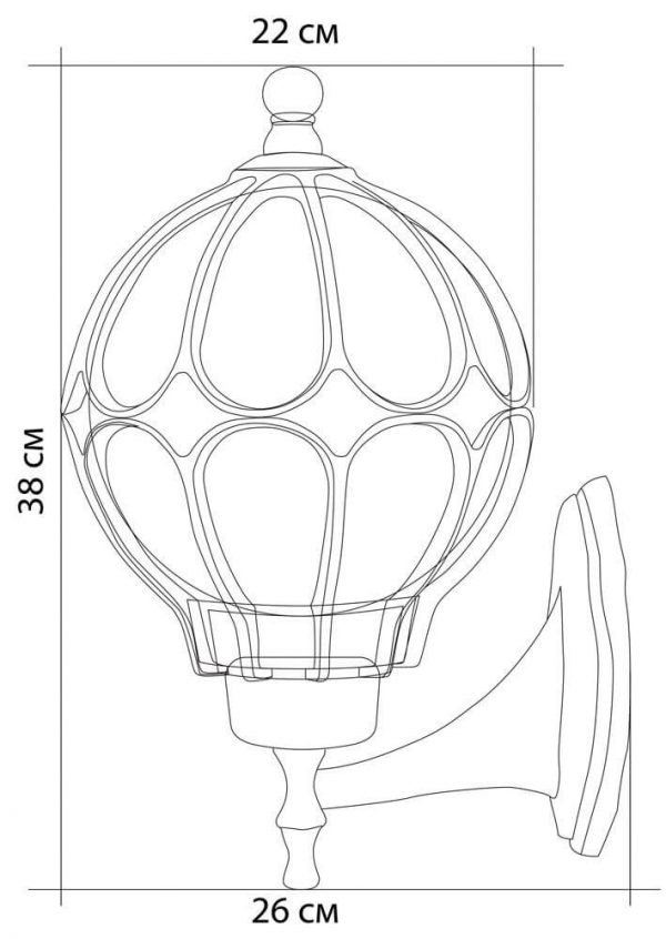 Светильник садово-парковый, 60W 230V E27 черное золото, IP44, PL3803